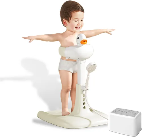 Miniatura 10 de Soporte de ducha de bebé de altura ajustable con base antideslizante, soporte de pie para ducha de baño, ayudante de baño portátil