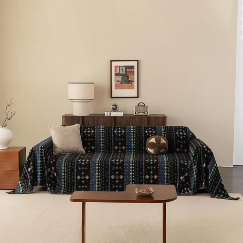 Miniatura 90 de ROOMLIFE Manta Funda Azteca Bohemia para Sofá, Decoración del Hogar Estilo Granja, Fundas de Sofá para Loveseat, Sofás de 2/3 Cojines, Apta