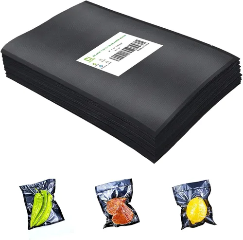 Miniatura 23 de CANLENPK - Bolsas de sellado al vacío de 6 x 8 pulgadas, parte trasera negra y parte delantera transparente, bolsa de almacenamiento de alimentos