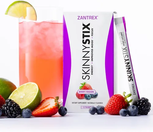 Miniatura 9 de SkinnyStix Berry Fusion GLP-1 Polvo de Apoyo para Bebida Energética, Apoyo Metabólico, Control del Apetito, Impulso de Energía Natural 15 Paquetes