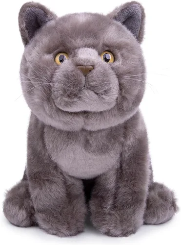Miniatura 11 de Tiny Heart Juguete de peluche suave de imitación de gato negro de 9 pulgadas de largo, lindo y realista juguete de peluche de gato negro para niños