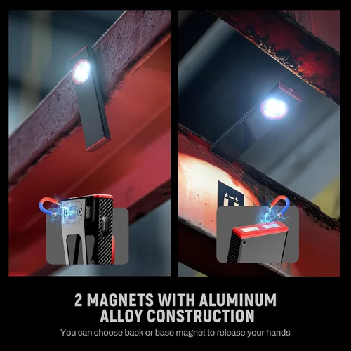 Miniatura 5 de Linterna EDC Lexall, linterna recargable de bolsillo plana de 800 lúmenes, linterna LED magnética con clip, luz de área mini regulable