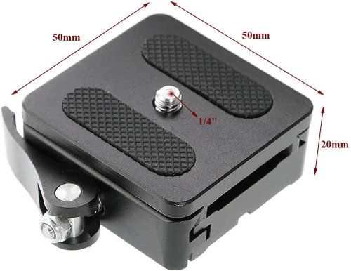 Miniatura 2 de FocusFoto Pinza QR P50 + Juego de placas de liberación rápida de 1/4 pulgadas, adaptador de 1.969 in, montaje de 3/8 pulgadas, universal