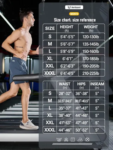 Miniatura 6 de NORTHYARD Pantalones cortos deportivos para correr para hombre, 5 pulgadas, 7 pulgadas, 9 pulgadas, entrenamiento, gimnasio, tenis, secado rápido