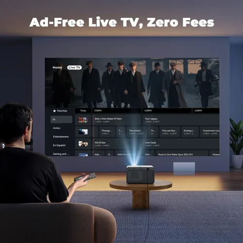 Miniatura 2 de Proyector con WiFi y Bluetooth: [1800 ANSI/Ai Auto Focus/800+ aplicaciones/compatible con Netflix] Proyector para exteriores 4K compatible con 1080P