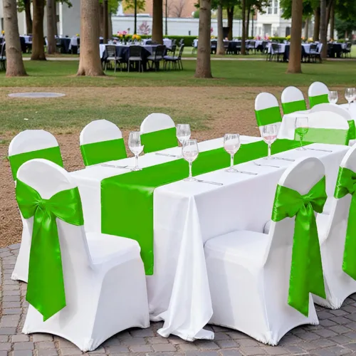 Miniatura 74 de mds - Lote de 10 lazos de satén para sillas de boda y eventos, para decoración de fiestas, 30 colores, Satin, 10 Verde oliva