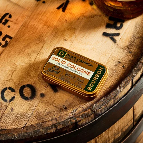Miniatura 6 de Duke Cannon Supply Co. Colonia Sólida para Hombres Bourbon (Aroma Amaderado, Barril de Roble Carbonizado) - Bálsamo Concentrado, Lata Conveniente