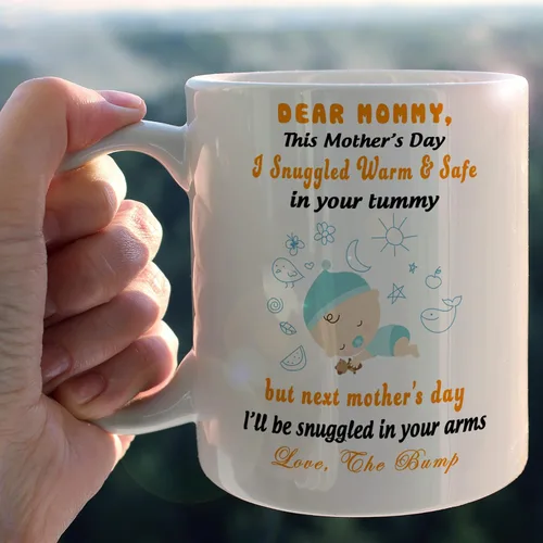 Miniatura 4 de Taza de anuncio de embarazo de Navidad – Regalo de mamá esperada de Baby Bump – Taza de café para madre futura – Regalo de revelación de bebé
