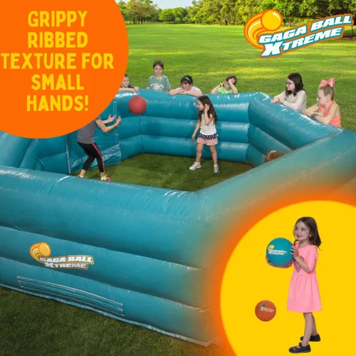 Miniatura 4 de SCS Direct Gaga - Juego de 3 pelotas de juego (8.5 pulgadas) con bomba de aire, paquete de goma duradera para dodgeball, kickball, juego