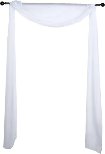 Miniatura 7 de Efavormart - Paneles de cortina de organza transparente blanca de 18 pies, cenefa para ventana, arco de boda, tela drapeada para mesa superior