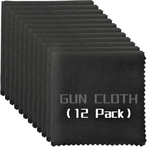 Miniatura 8 de Paquete de 6 paños de limpieza de pistola de microfibra, trapos de limpieza de pistola de 12 x 12 pulgadas, trapos de limpieza reutilizables de Negro