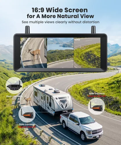 Miniatura 3 de AUTO-VOX Cámara inalámbrica de respaldo para autocaravana: Instalación Plug and Play de 30 minutos, pantalla completa de 7.2 pulgadas 1080P