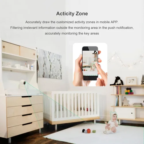 Miniatura 3 de Cámara para interiores, cámaras 2K para seguridad en el hogar con aplicación de detección de movimiento, alarma de seguimiento automático, ubicación