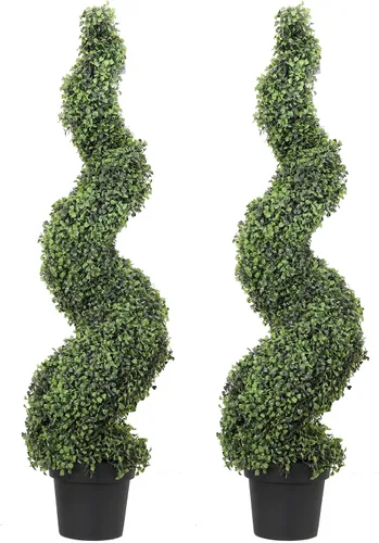 Miniatura 8 de Momoplant Topiario artificial en espiral de 3 pies/35 pulgadas, imitación de Milán, decoración interior y exterior, juego de 2, plantas de puerta
