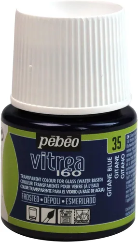 Miniatura 20 de Pebeo Vitrea 160 - Pintura para vidrio brillante, botella de 45 ml - Azul lapislázuli
