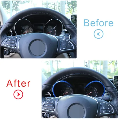 Miniatura 2 de YIWANG ABS plástico tablero monitor borde marco ajuste 1 unid para Mercedes Benz GLC X253 C Clase W205 2015-2019 Auto Accesorios (azul)