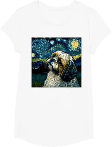 Miniatura 59 de Camiseta Surrealism Starry Night Shih Tzu Dog
