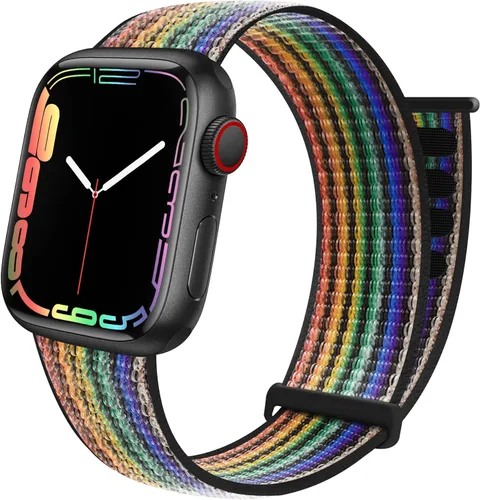 Miniatura 26 de Correa deportiva compatible con Apple Watch Band de 1.496 in, 1.575 in, 1.654 in, 1.732 in, iWatch Series 6 5 SE 4 3 2 1, correa de nailon con azul
