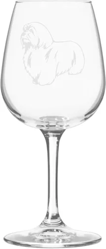 Miniatura 123 de Copa de vino de 12.75 onzas con diseño de perro grabado