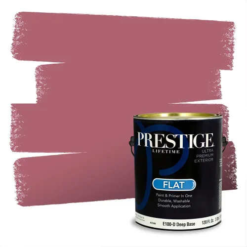 Miniatura 390 de Prestige Paints Pintura exterior e imprimación en uno, 1 galón, plano, coincidencia comparable de Valspar* Amber Rose*