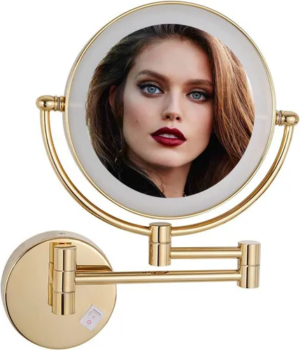 Miniatura 8 de Espejo de Maquillaje Montado en la Pared, Espejo de Tocador, 1X/10X Aumento Espejo CosméTico, 8 Pulgad Espejo de Maquillaje, RotacióN de 360° Negro