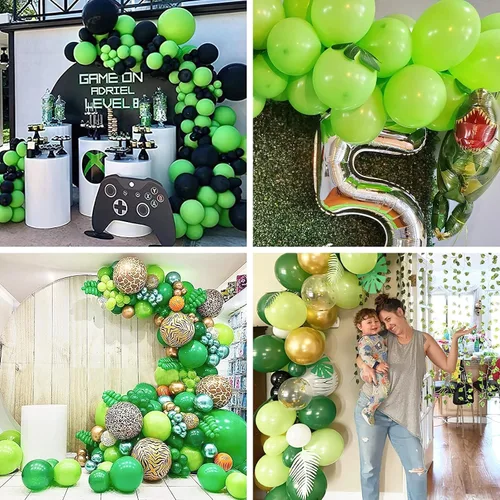 Miniatura 3 de 120 globos verdes de 5 pulgadas y globos blancos, 120 unidades de 5 pulgadas