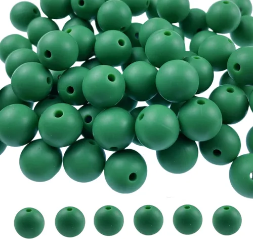 Miniatura 10 de Cuentas de silicona, 70 cuentas redondas de silicona de 0.472 pulgadas para hacer llaveros, pulseras, collares, aretes, joyas, manualidades (azul)