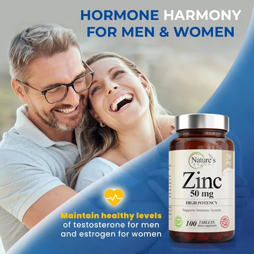 Miniatura 6 de Suplemento de zinc de 50 mg [alta potencia] - Sistema de apoyo inmunológico de zinc natural (óxido/citrato) 100 comprimidos, fabricado por Nature's