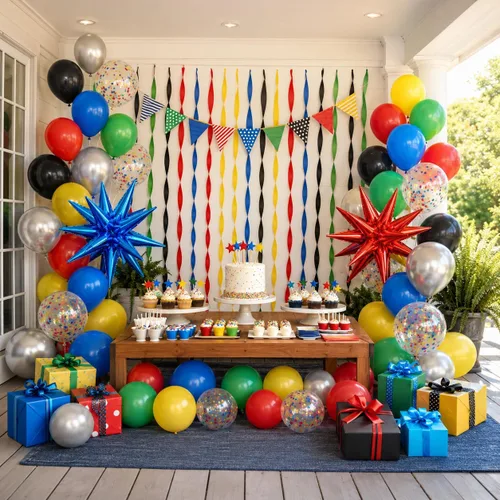 Miniatura 7 de Globos negros y rojos amarillos azules, globos de confeti de 12 pulgadas negros rojos amarillos azules verdes plateados metálicos con globo