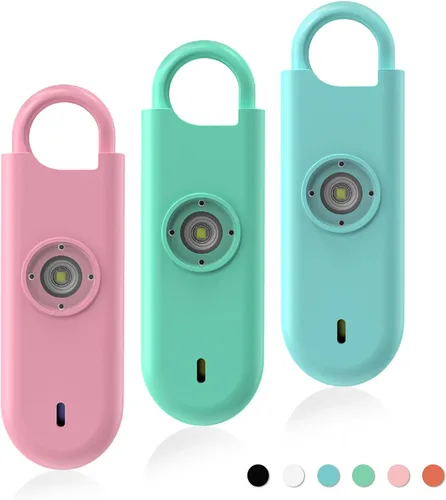 Miniatura 8 de Fauxomor Alarma de Seguridad Personal de 140dB para Mujeres, Paquete de 9 Alarmas de Protección Seguras Llavero con Luz Estroboscópica y Aviso