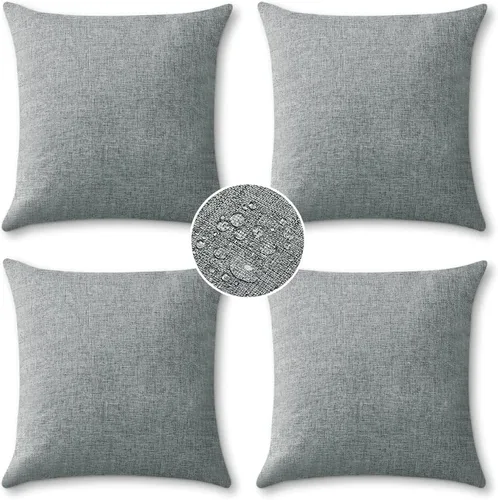 Miniatura 15 de OTOSTAR Juego de 4 fundas de almohada impermeables para exteriores, fundas decorativas para cojines de jardín, fundas de almohada cuadradas