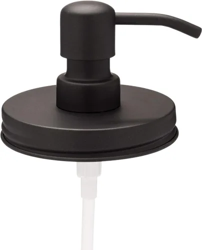Jarmazing Products Tapas dispensadoras de jabón de boca ancha, color negro, paquete de un paquete, para todos los tarros de conservas de boca ancha