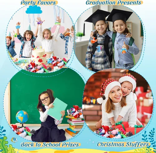 Miniatura 6 de Hungdao 500 piezas de mini animales de peluche, surtido de mini animales a granel, juguetes de animales pequeños, regalos de carnaval, premios