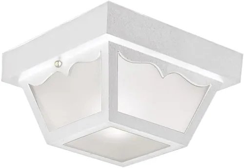 Design House 501858 Lámpara de techo tradicional de 2 luces para exteriores/interiores regulables con vidrio esmerilado para porche, entrada, patio,