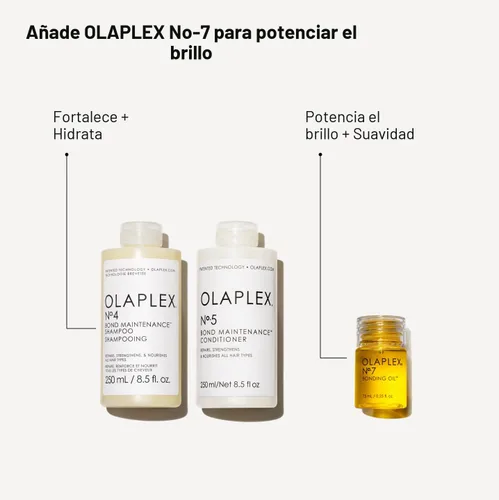 Miniatura 3 de Olaplex - Kit de lavado y brillo para el cabello: N°.4, 5, 7, set de champú y acondicionador Limpia, hidrata y controla el encrespamiento hasta 72