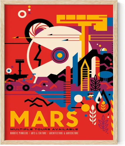 Miniatura 32 de HAUS AND HUES Póster espacial vintage – Visiones del futuro arte de la NASA, impresiones JPL, sin marco, 12 x 16 pulgadas Pso