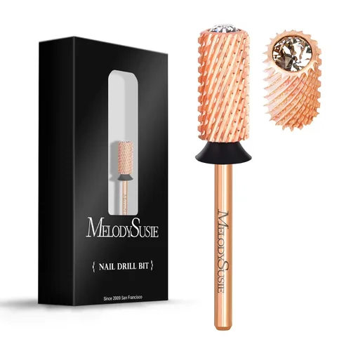 Miniatura 34 de MelodySusie Brocas de uñas de seguridad, brocas de carburo de 2,38 mm de barril grande y parte superior redonda y suave, adecuadas para manicura