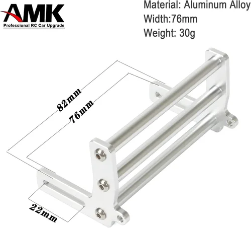 Miniatura 5 de Parachoques delantero RC, parachoques de aleación de aluminio, parachoques delantero de metal para automóvil RC 1/10 RC chasis Gspeed LCG TRX4 SCX10