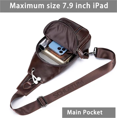 Miniatura 205 de LUKZIJAES Bolso bandolera de cuero genuino para hombre