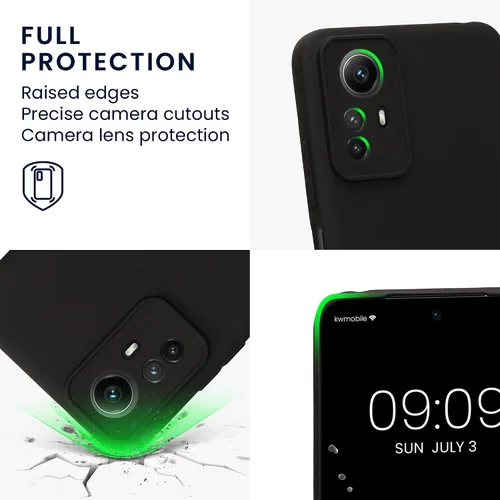 Miniatura 3 de kwmobile Funda compatible con Xiaomi Redmi Note 12S - Funda protectora delgada de TPU para teléfono - Acabado mate suave - Negro mate