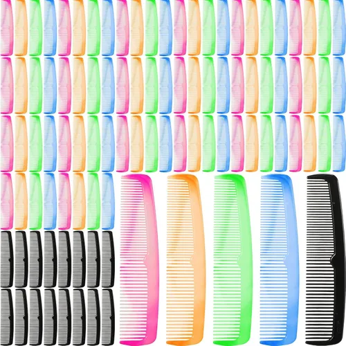 Miniatura 8 de Nuogo 100 peines coloridos para el cabello a granel para personas sin hogar, desechables, envueltos individualmente, suministros para cuidado