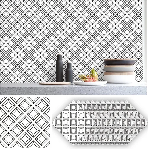 Miniatura 16 de Alwayspon 12 calcomanías mate para azulejos de pared, despegar y pegar, calcomanías de vinilo autoadhesivas para azulejos de cocina y baño, 6 x 6