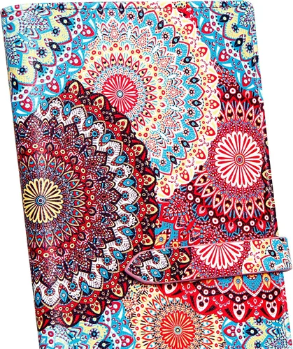Miniatura 5 de KUKOO Billetera para mujer ultra delgada RFID para tarjetas de crédito con bolsillo con cremallera, Mandala B, Moderno