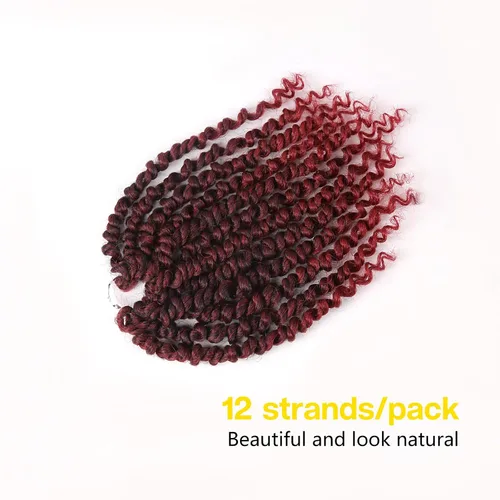 Miniatura 5 de Cabello Passion Twist – Cabello de ganchillo de 8 pulgadas para mujer, 8 paquetes de cabello rizado pretrenzado de ganchillo Passion Twists Tbug