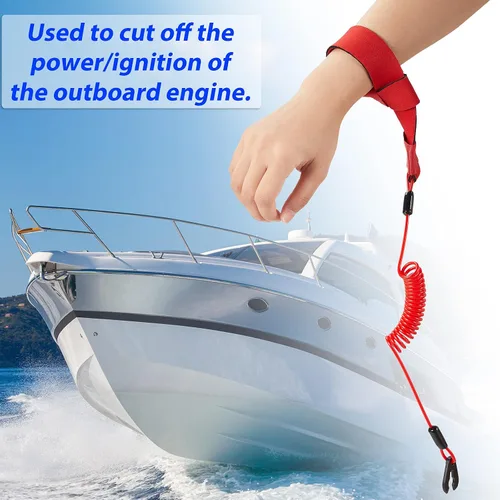 Miniatura 4 de Frienda Cordón para interruptor de barco, parada de muerte, líneas de interruptor de seguridad flotantes para motor de barco marino fuera de borda