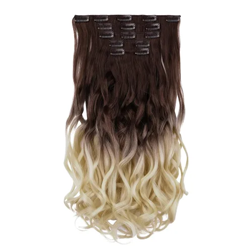 Miniatura 15 de Extensiones de cabello negro lacio, 2 juegos de extensiones de cabello con clip para mujeres, Halloween, 5 piezas de 22 pulgadas, piezas de cabello