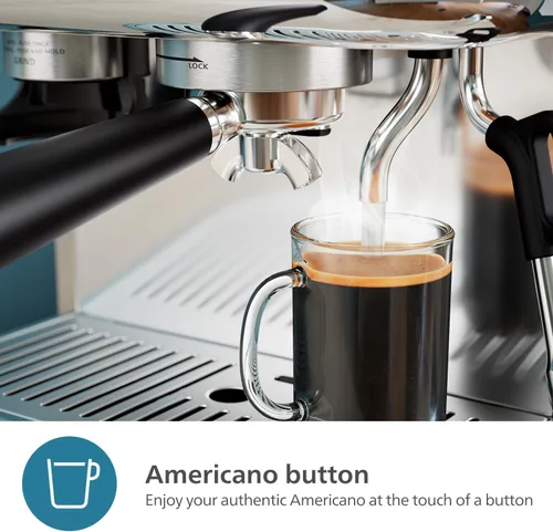 Miniatura 6 de Máquina de Espresso Semi Automática PHILIPS Barista Brew - Botón para Espresso Simple y Doble + Americano, Contenedor Dual de 280g para Dos Tipos