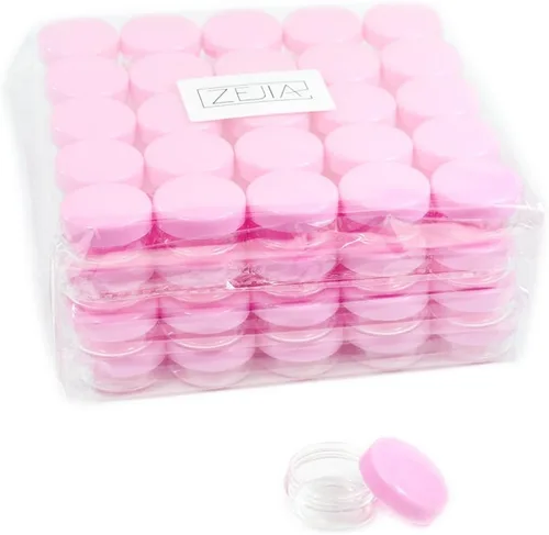 Miniatura 60 de Envases de muestra de 3 gramos con tapas, 75 paquetes de tarros de muestra diminutos con etiquetas, envases cosméticos de plástico mini para Tapa