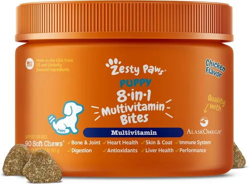 Miniatura 15 de Zesty Paws Multivitamínico para perros – Glucosamina y condroitina + MSM para cadera y articulaciones + alivio de artritis – encimas digestivas