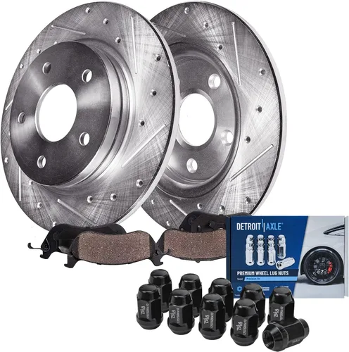 Miniatura 65 de Detroit Axle - Kit de freno delantero para Ford Explorer Mercury Mountaineer 2002-2005 Bujes de rodamiento de rueda perforados y ranurados rotores
